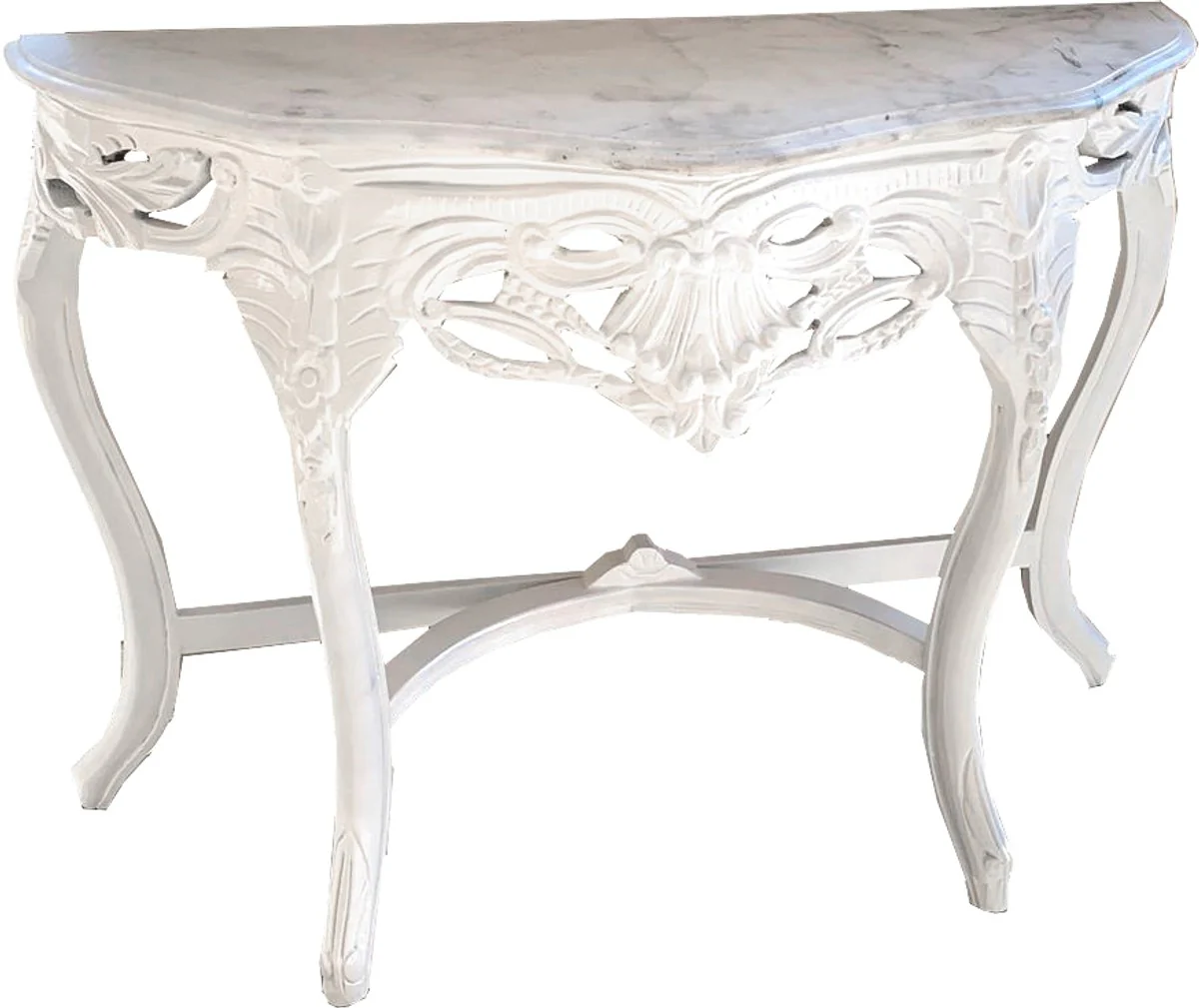 Casa Padrino Baroque consola consola blanca con encimera de m¨¢rmol blanco - muebles de consola estilo antiguo