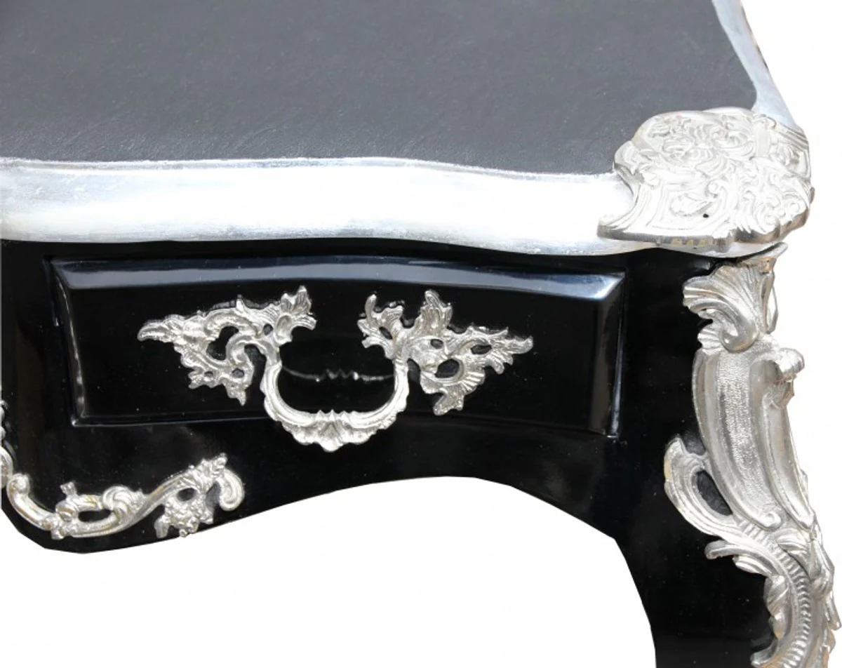 Casa Padrino luxury Baroque Desk Black / Silver secretary luxury furniture