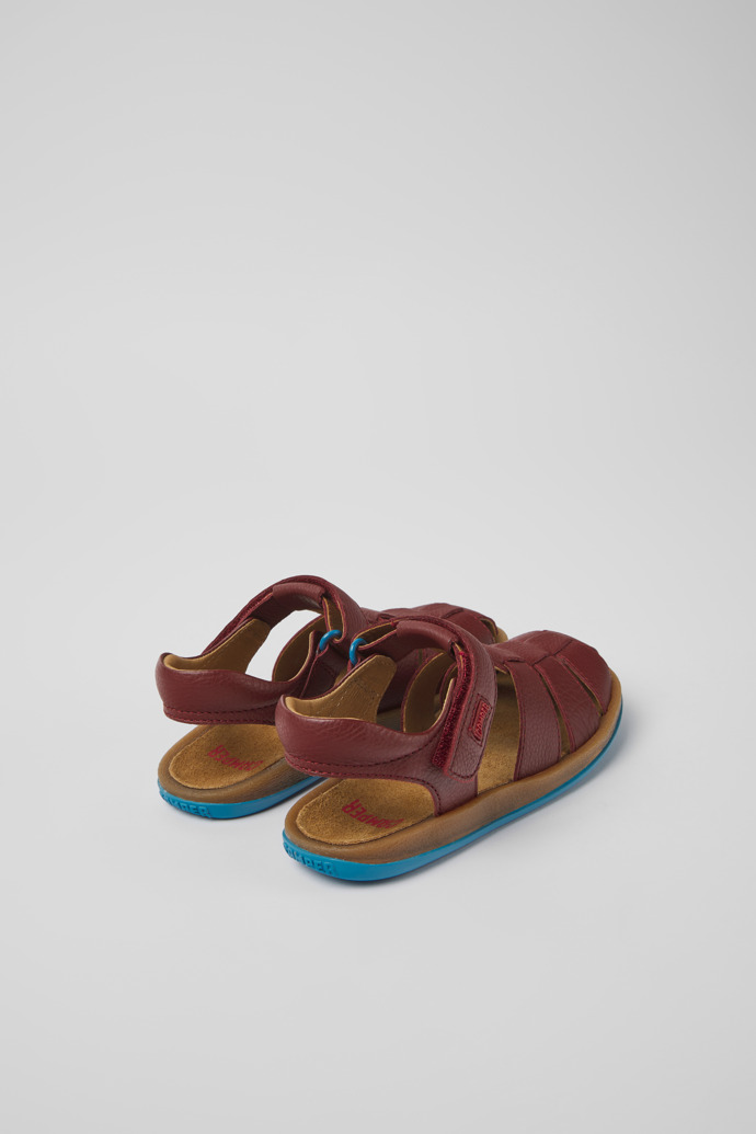 Bicho Burgundy leather sandals for boys
