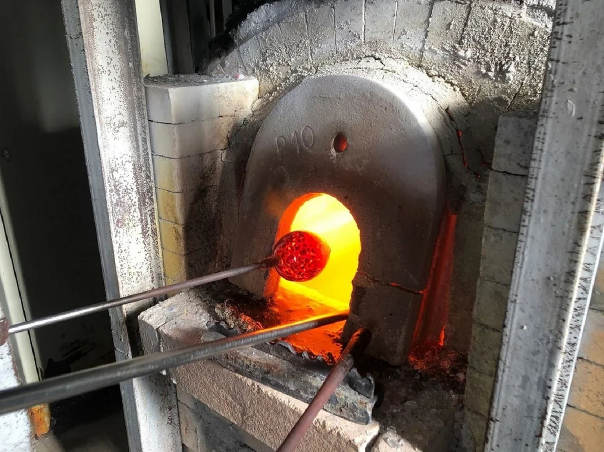 Casa Padrino conjunto de 6 vasos de agua de cristal de Murano de lujo rojo / turquesa ? 8 x A. 10,5 cm - Hecho en Italia