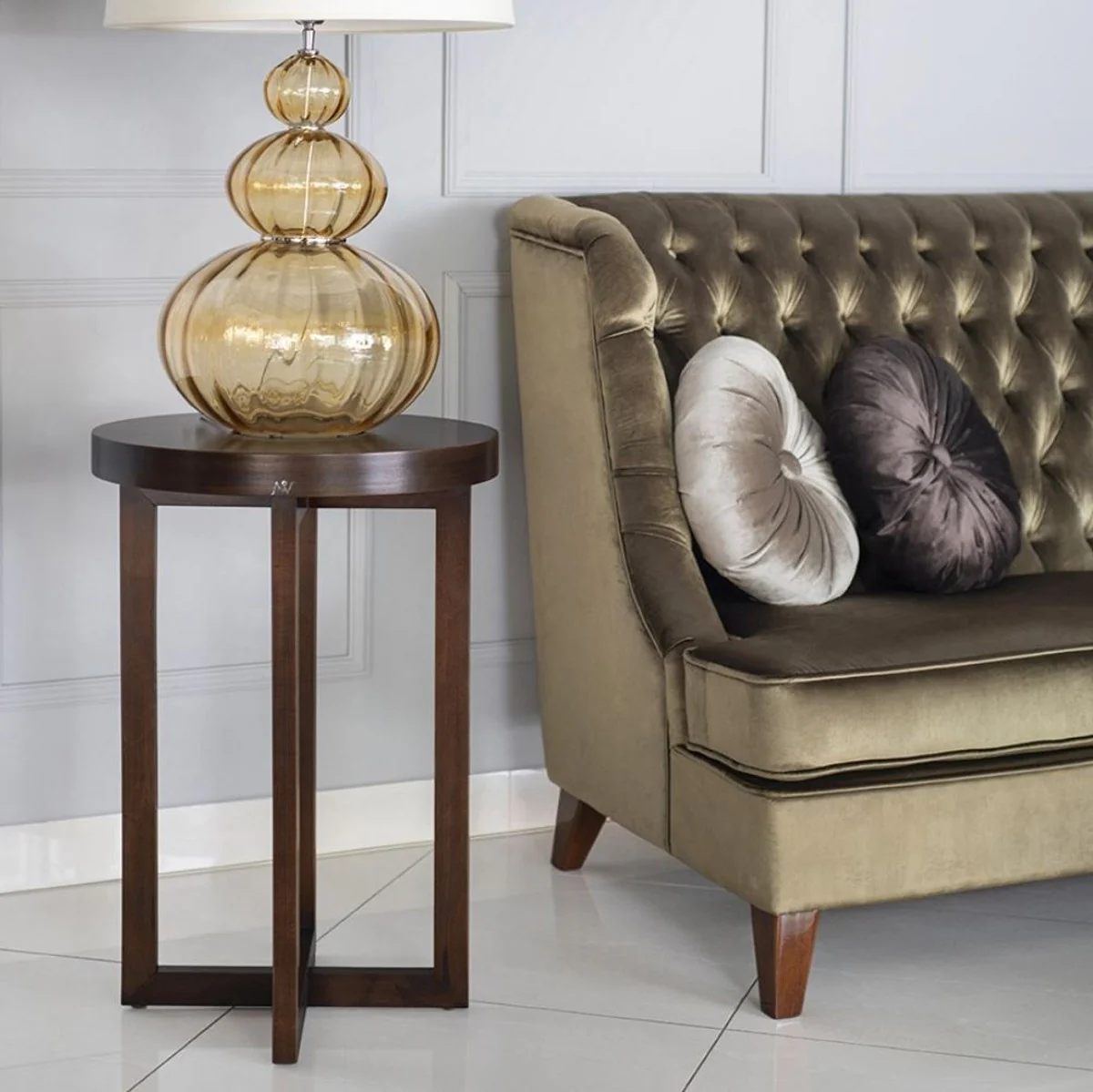 Casa Padrino sof¨¢ de 3 plazas Chesterfield de lujo verde / marr¨®n 230 x 95 x A. 102 cm - Sof¨¢ de sal¨®n moderno - Muebles de Sal¨®n Chesterfield de Lujo