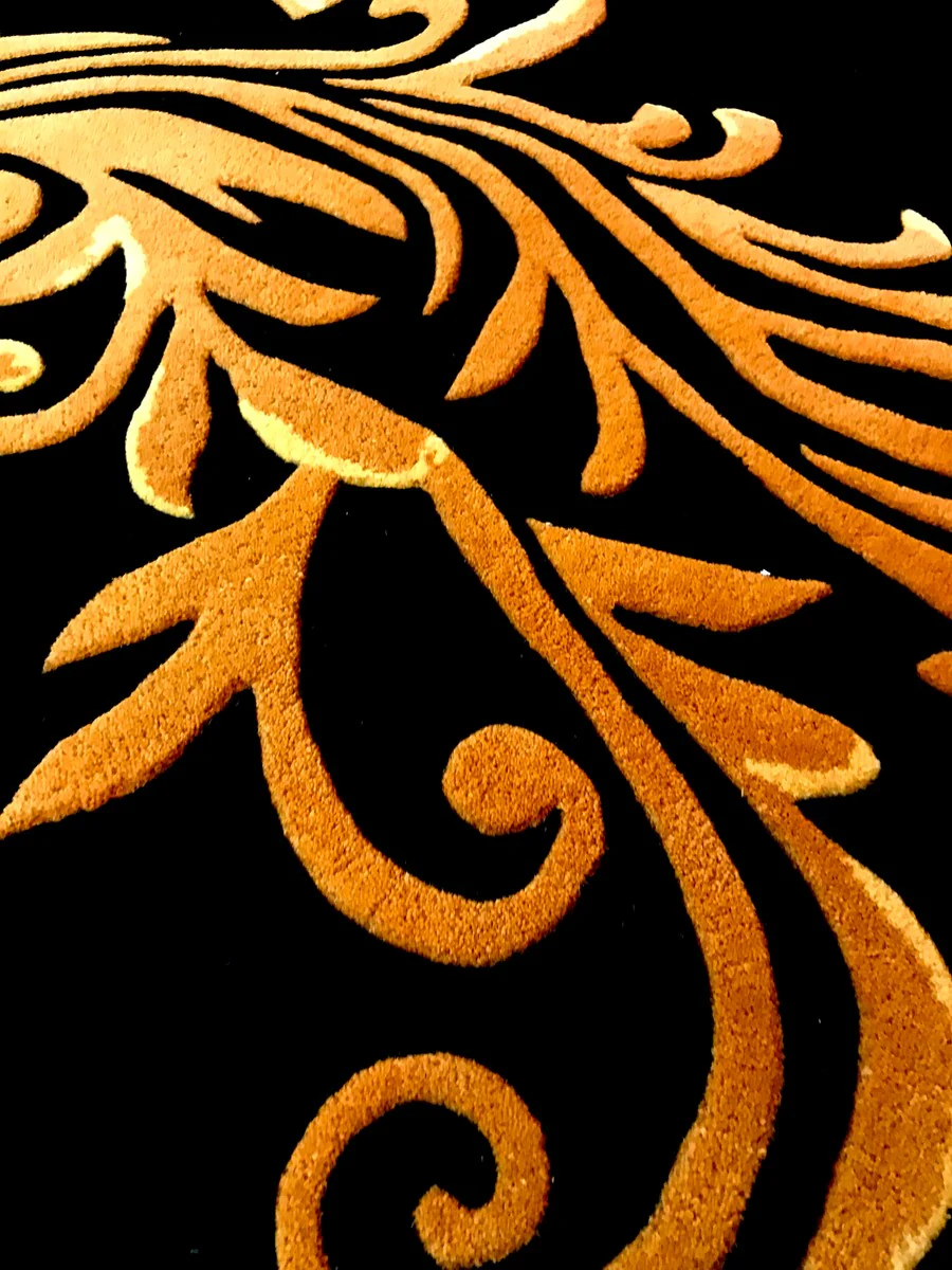 Pomp??s by Casa Padrino alfombra de lujo de Harald Gl??ckler 80 x 150 cm corona negro / dorado - alfombra de dise?o barroco - tejida a mano con lana