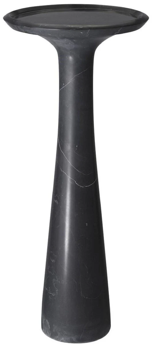 Casa Padrino mesa auxiliar de lujo negro ? 30 x A. 71,5 cm - Mesa auxiliar redonda de m¨¢rmol de alta calidad - Muebles de sal¨®n de lujo