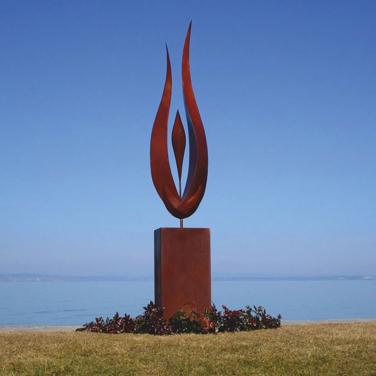 Casa Padrino escultura decorativa de jard¨ªn de acero de lujo con columna ¨®xido A. 324 cm