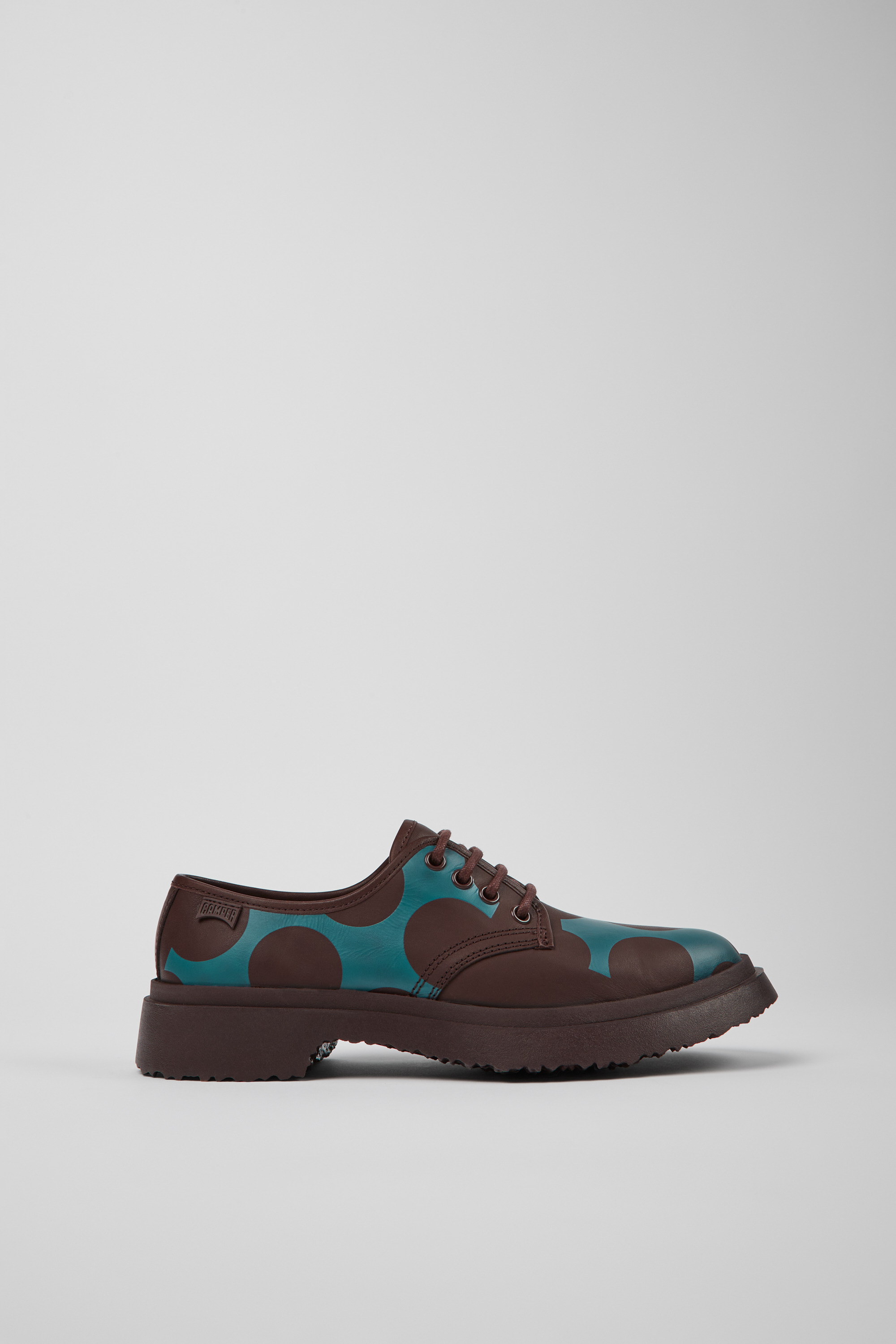 Twins - Burgundy and blue leather shoes for women