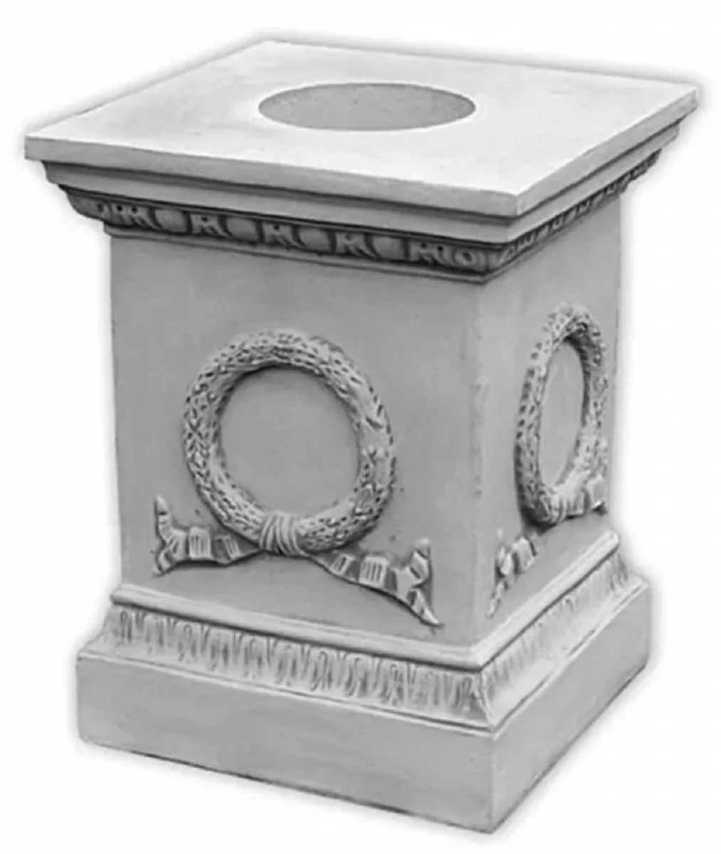 Casa Padrino pedestal decorativa de jard¨ªn barroco gris A. 74 cm - Accesorios de jard¨ªn barroco