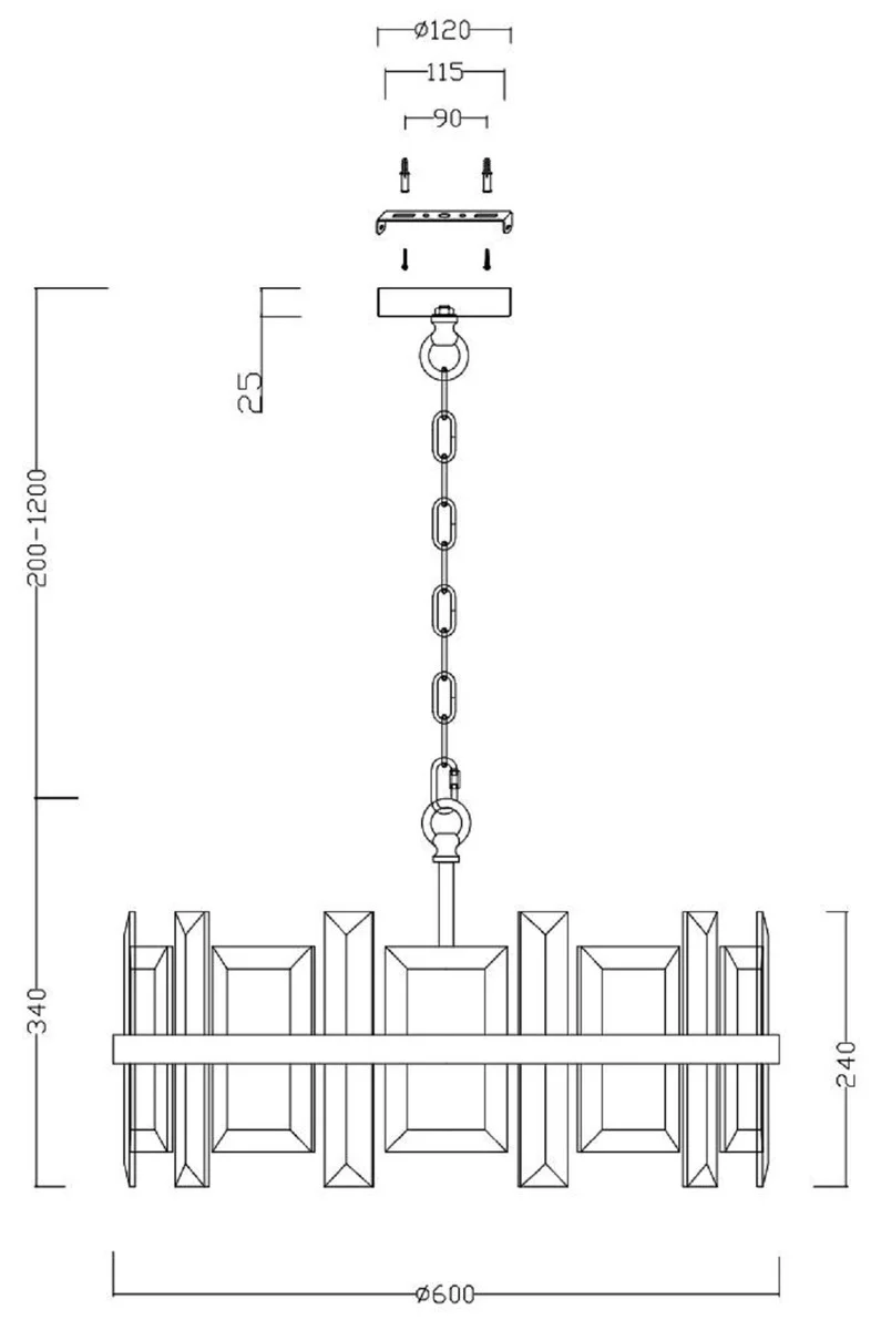 Casa Padrino lámpara colgante plata Ø 60 cm - Lámpara colgante redonda moderna con estructura de metal y placas de vidrio - Luces de Diseño