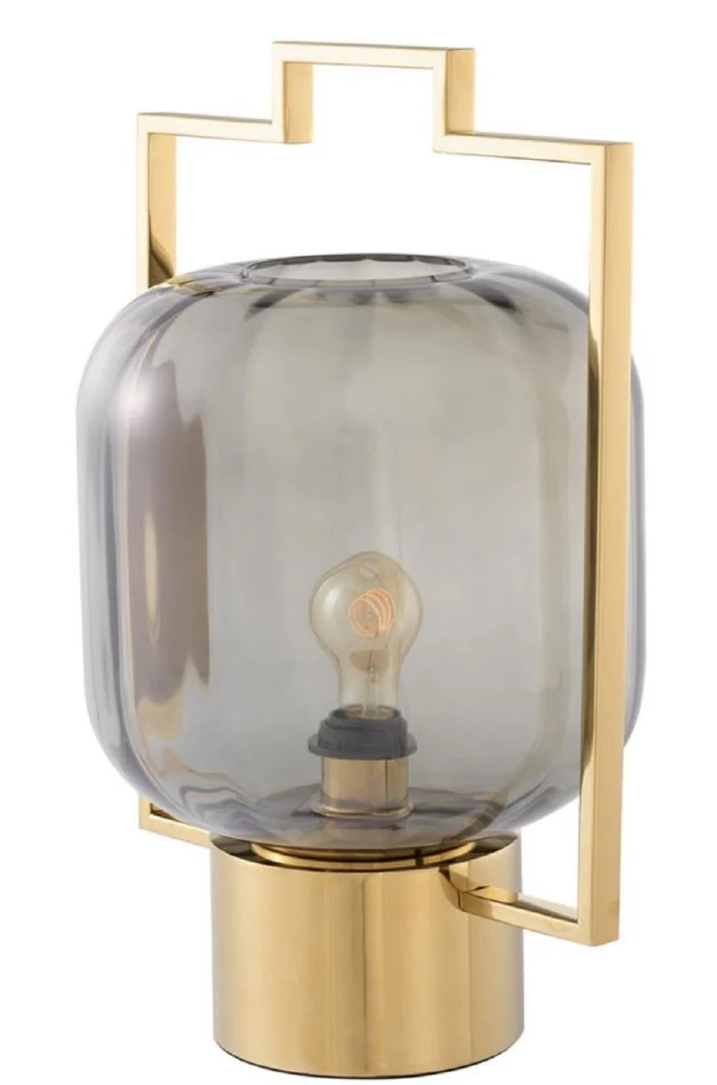 Casa Padrino Lámpara de Mesa de Lujo Oro / Gris 32 x H. 48,5 cm - Lámpara de Mesa de Hotel & Restaurant