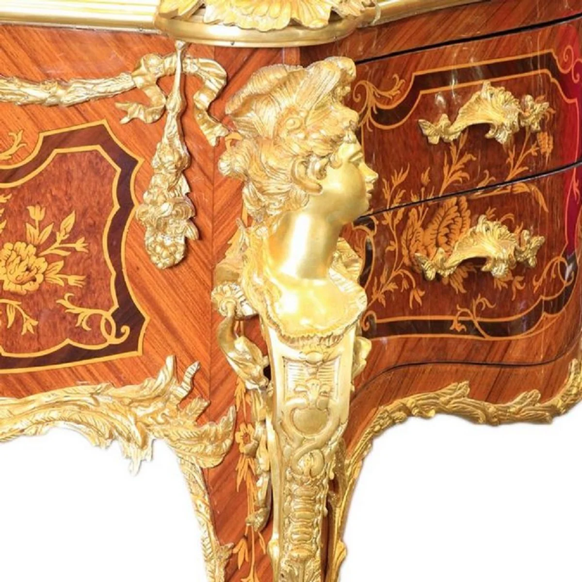 Casa Padrino escritorio barroco de lujo marr¨®n / oro 160 x 80 x H. 140 cm - Muebles de Oficina Barrocos