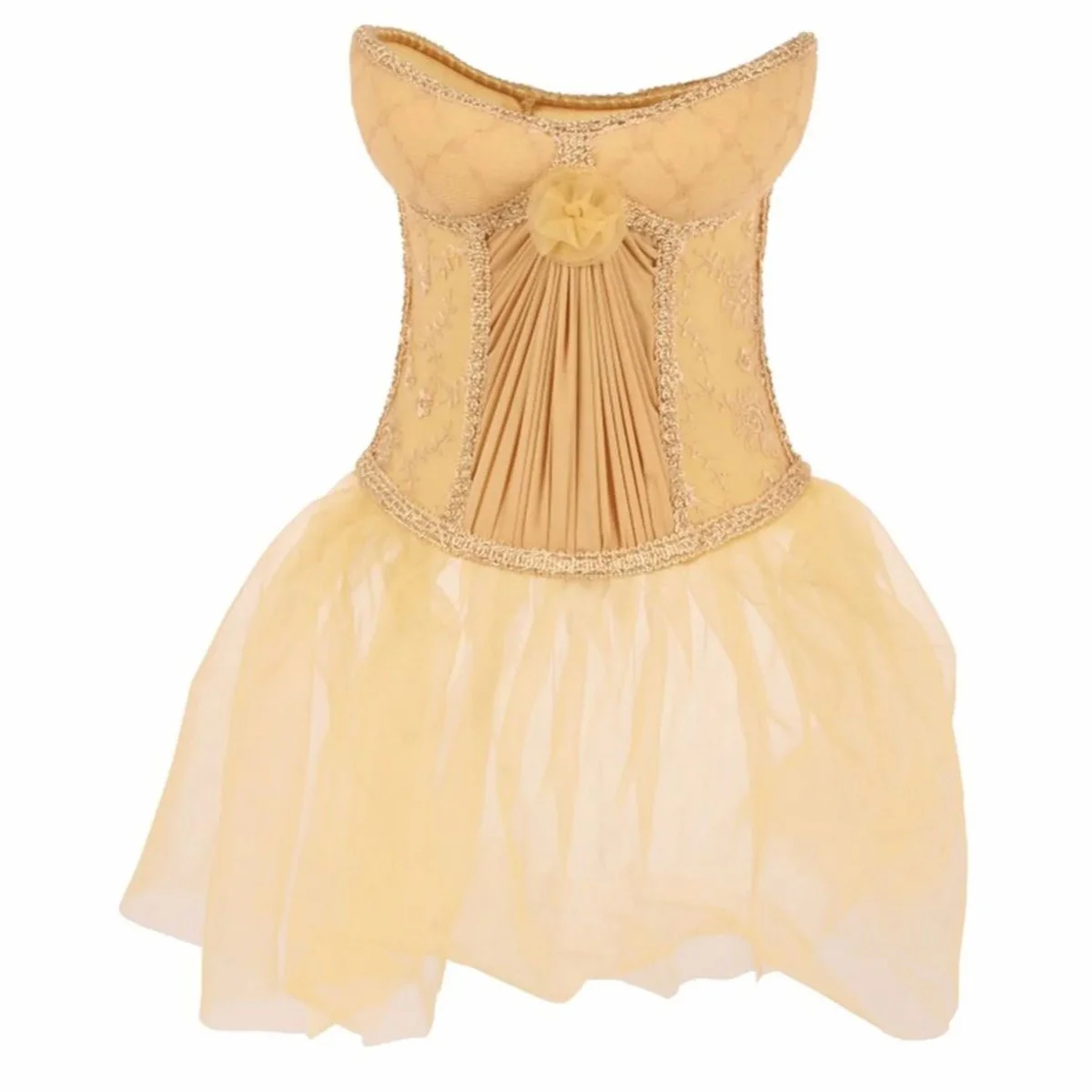 Casa Padrino Pantalla Barroco con Forma de Vestido de Dama Oro Al. 19 cm