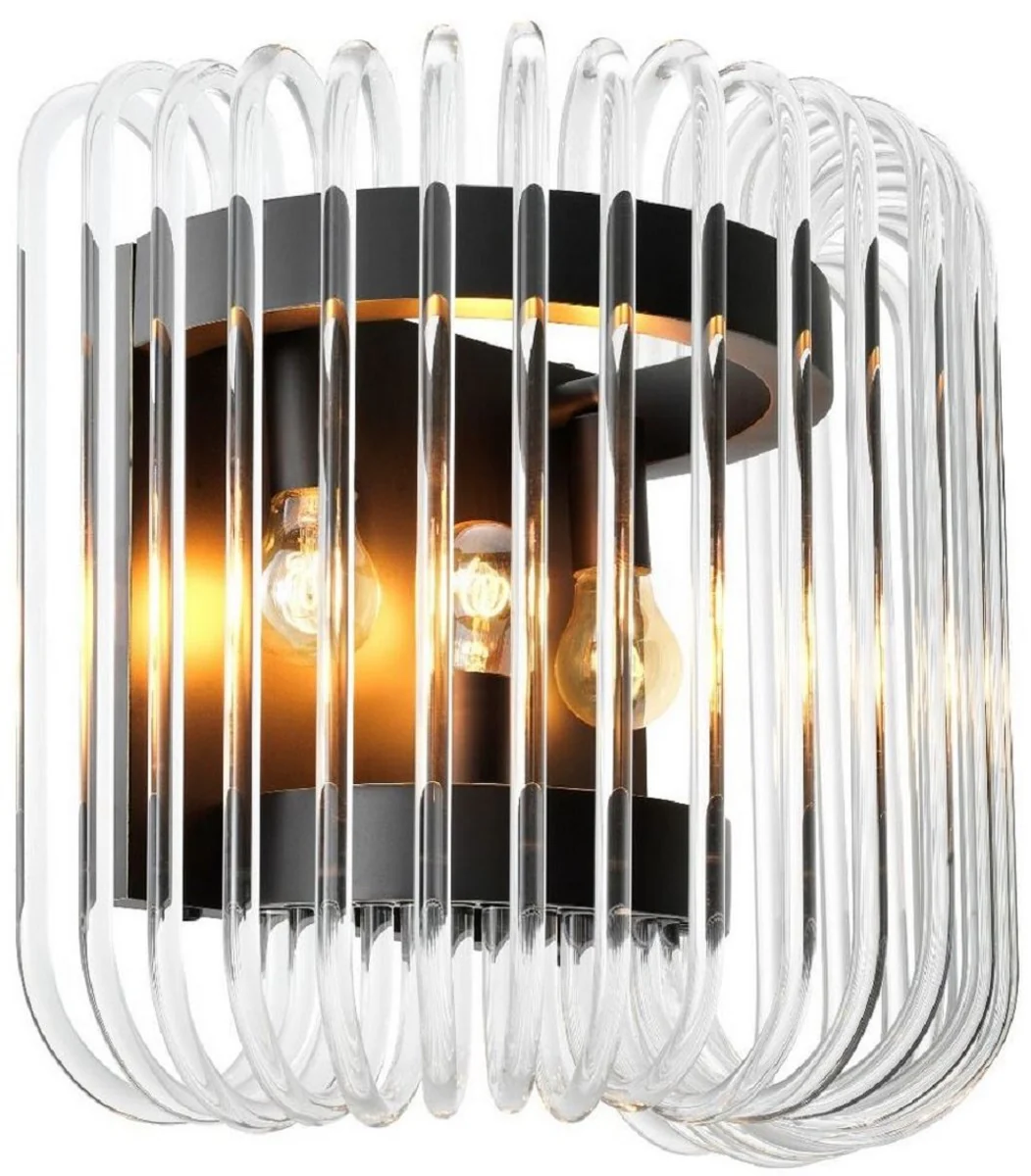 Casa Padrino lámpara de pared de lujo bronce 40 x 24,5 x A. 35 cm - Lámpara de pared noble con varillas de vidrio redondeadas - Colección de Lujo