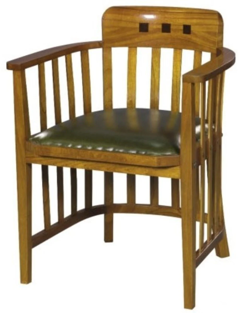 Casa Padrino silla de oficina de lujo con reposabrazos marr¨®n claro / verde 63 x 52 x H. 80 cm - Mobiliario de Oficina