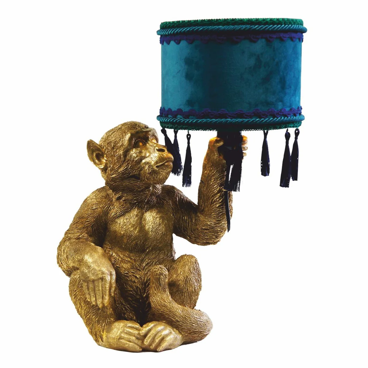 Casa Padrino l¨¢mpara de mesa de lujo mono oro / azul / verde A. 50 cm - Luces de lujo