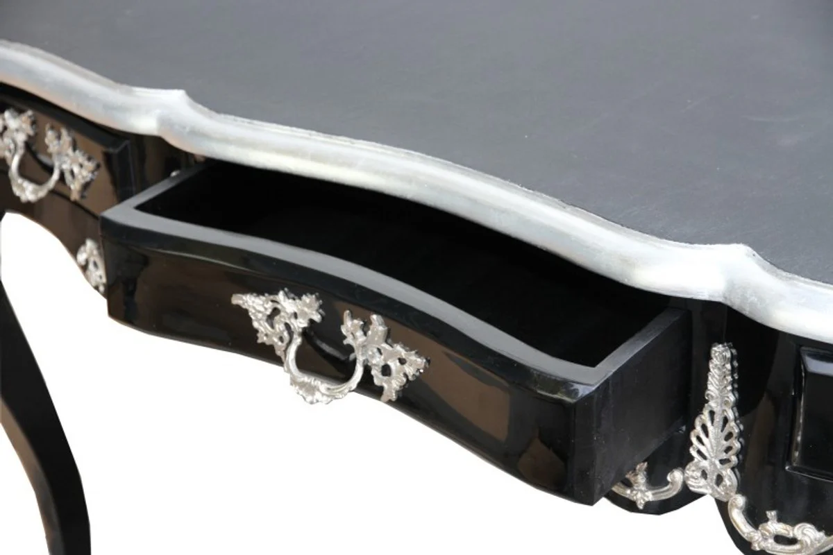 Casa Padrino luxury Baroque Desk Black / Silver secretary luxury furniture