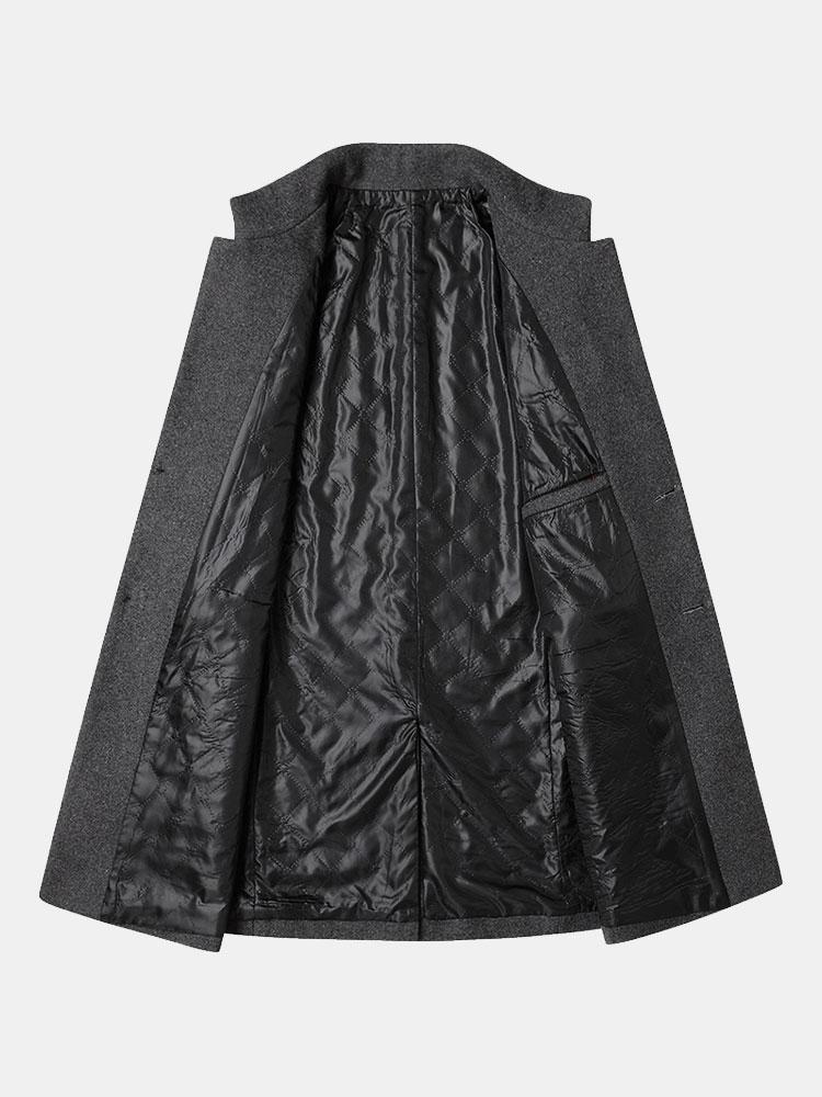 Stand Collar Woolen Overcoat