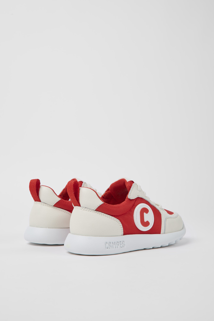 Driftie Red and white fabric and leather sneaker for boys