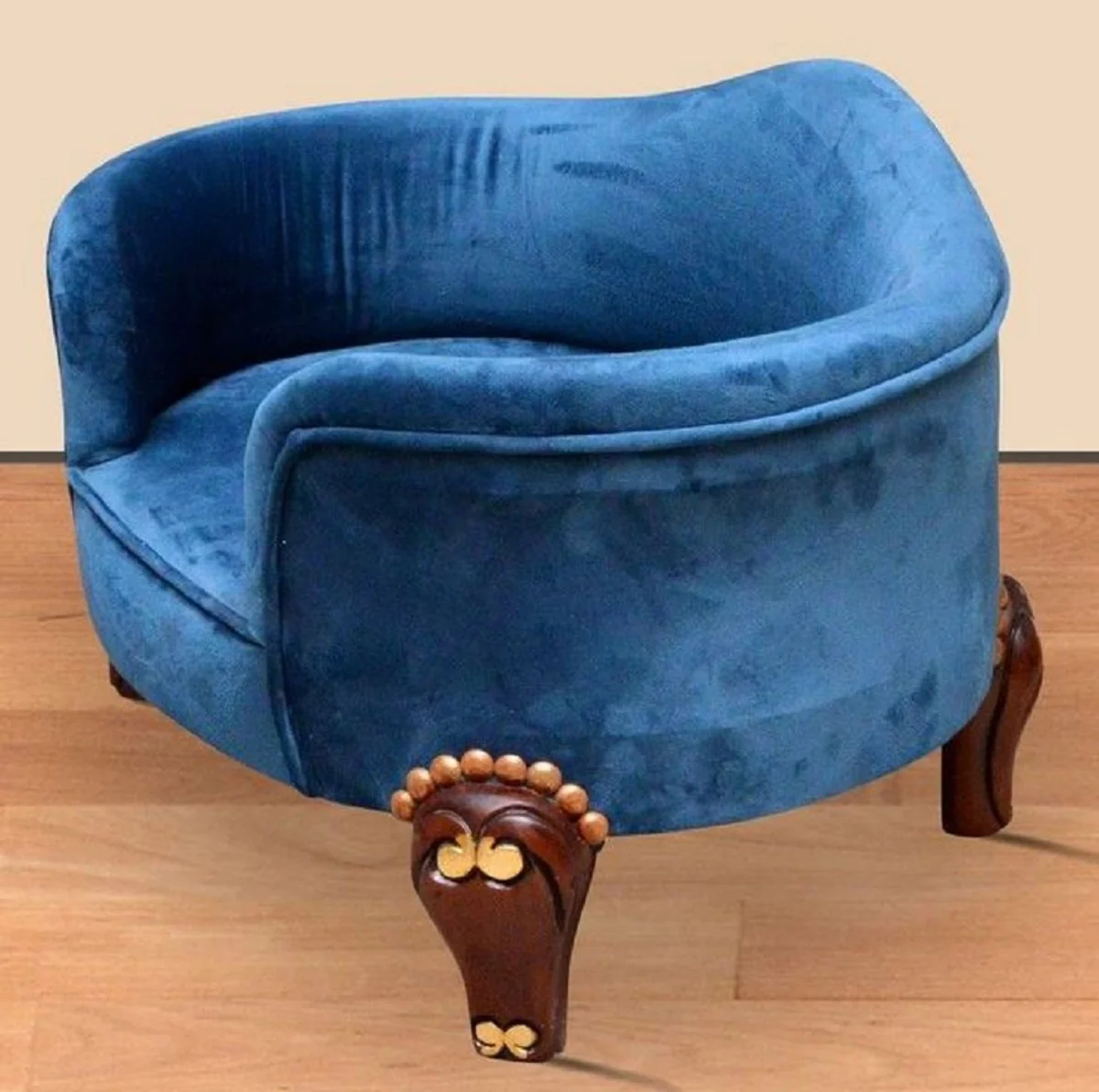 Casa Padrino cama para perros barroco azul real / marrón / oro - Muebles barrocos para perros - Muebles barrocos para mascotas - Magníficos muebles de animales en estilo barroco