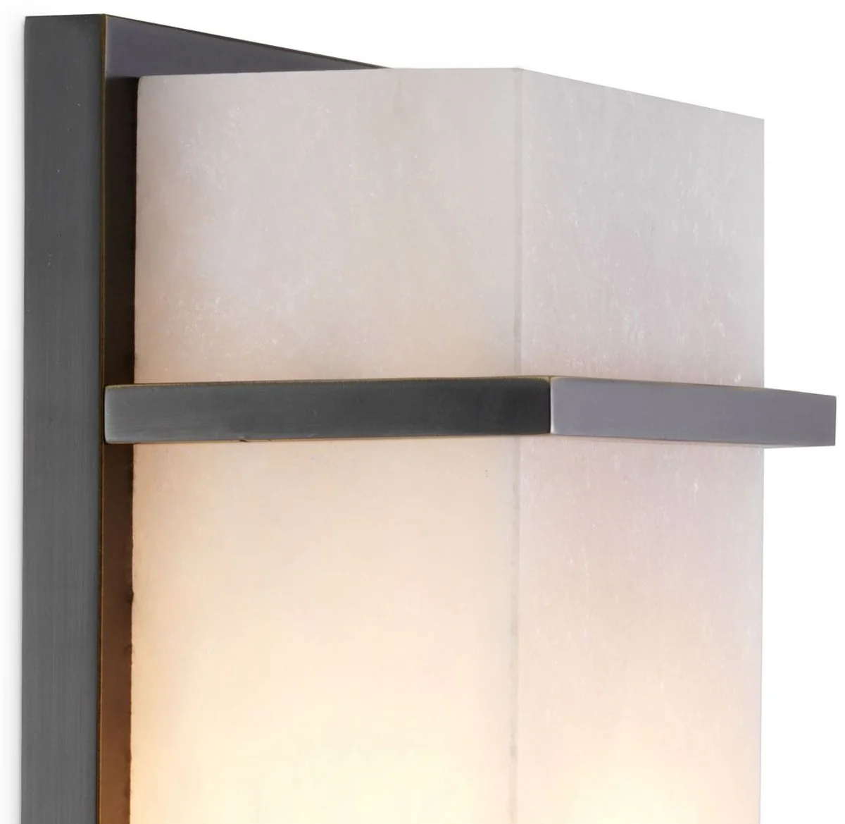 Casa Padrino lámpara de pared de lujo bronce / alabastro 13 x 9 x A. 34 cm - Elegante lámpara de pared con pantalla de alabastro - Luces de Lujo