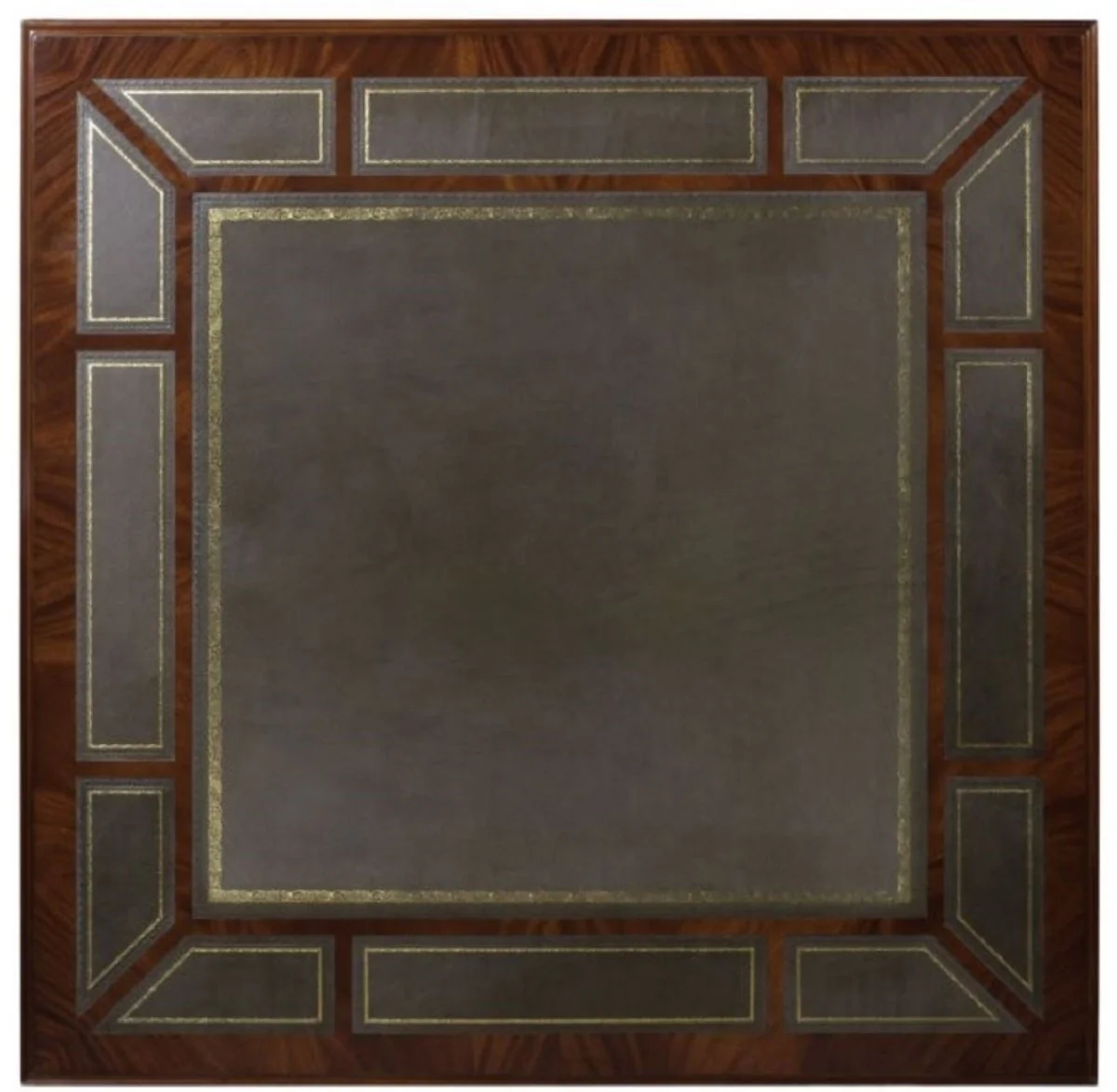 Casa Padrino mesa de salón barroco de lujo marrón oscuro / verde 130 x 130 x H. 49 cm - Mesa de Café con 24 Cajones