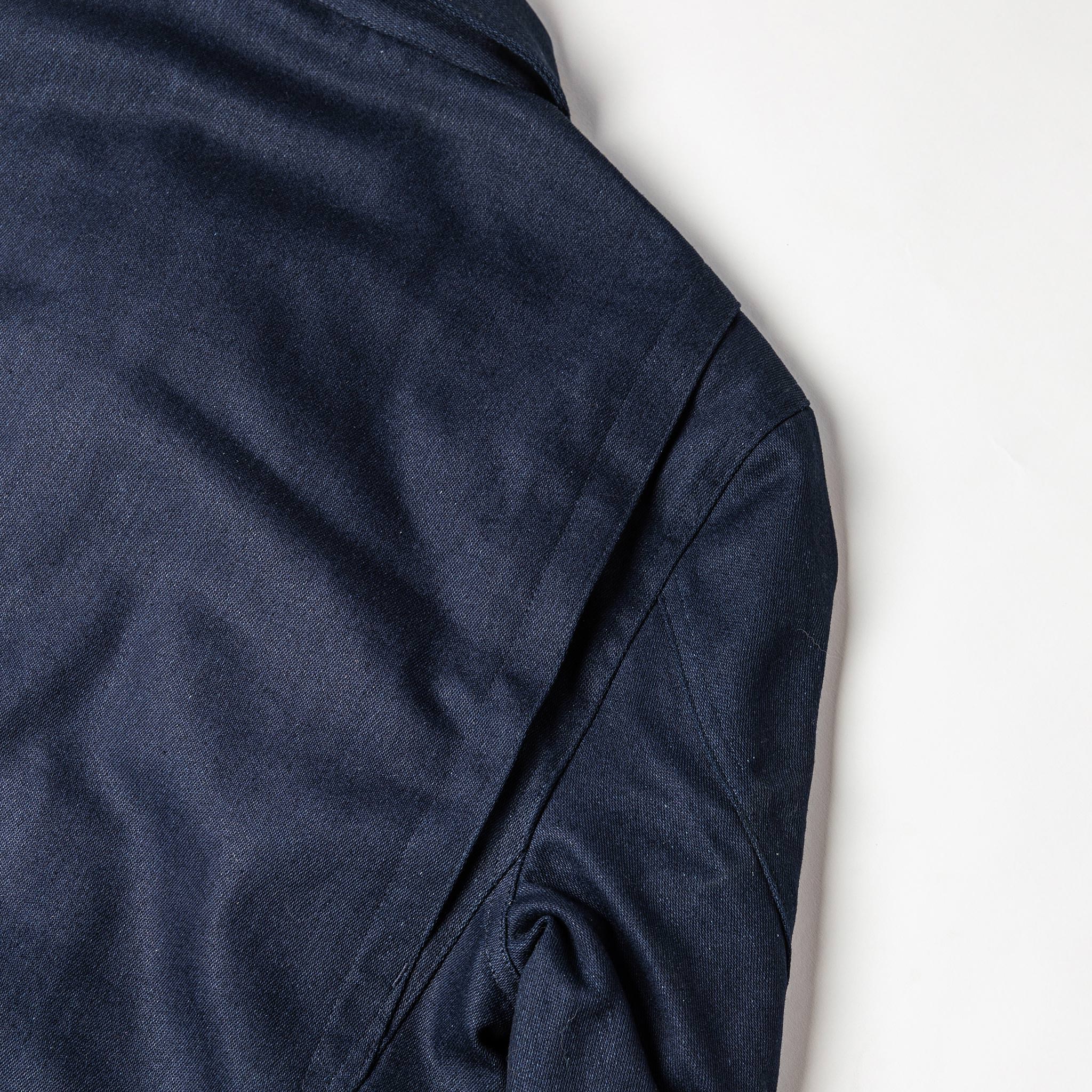 The Taylor Stitch x Alpha Industries M-51 in Indigo Reverse Sateen