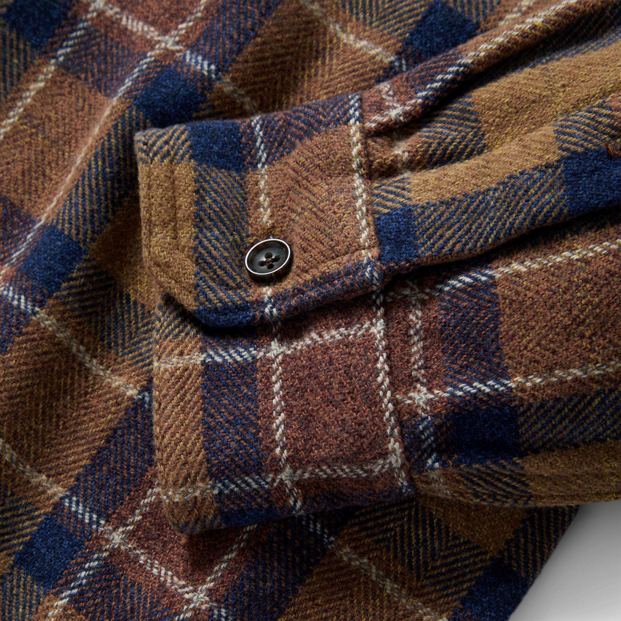 The Utility Shirt in Caramel Jaspe Herringbone Plaid