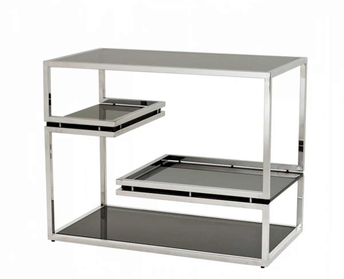 Casa Padrino luxury art deco designer side table with smoke glass - Hotel Table Furniture