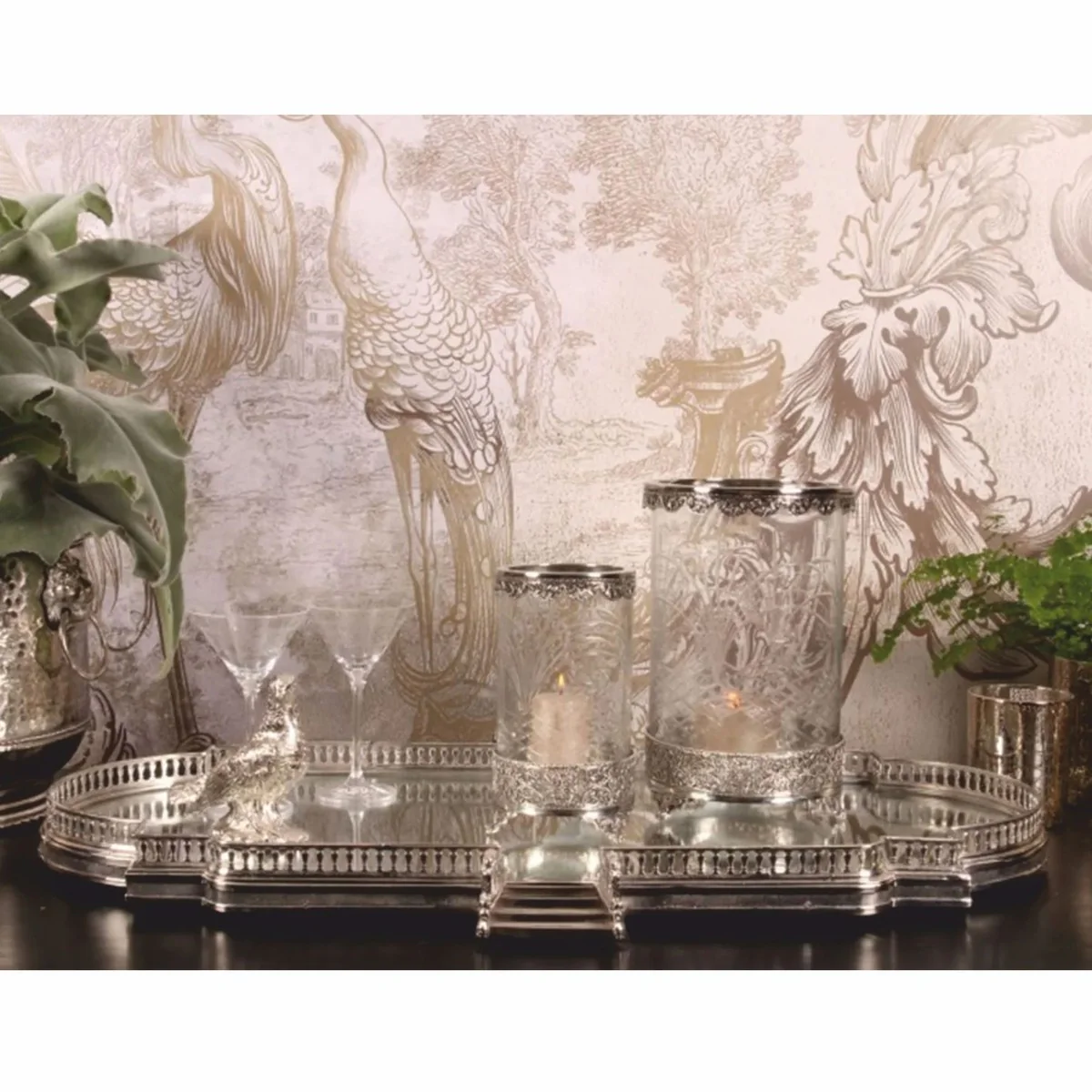 Casa Padrino bandeja barroco plata 85 cm - Accesorios de catering de estilo barroco