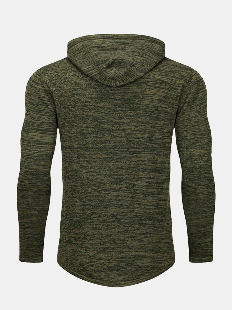 Slim Fit Knit Hooded Sweater