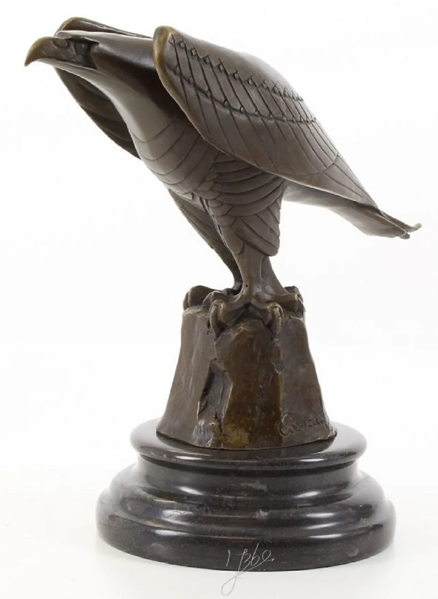 Casa Padrino diseñador águila escultura bronce / negro 21,1 x 12,1 x H. 20,6 cm - Figura de Bronce de Lujo