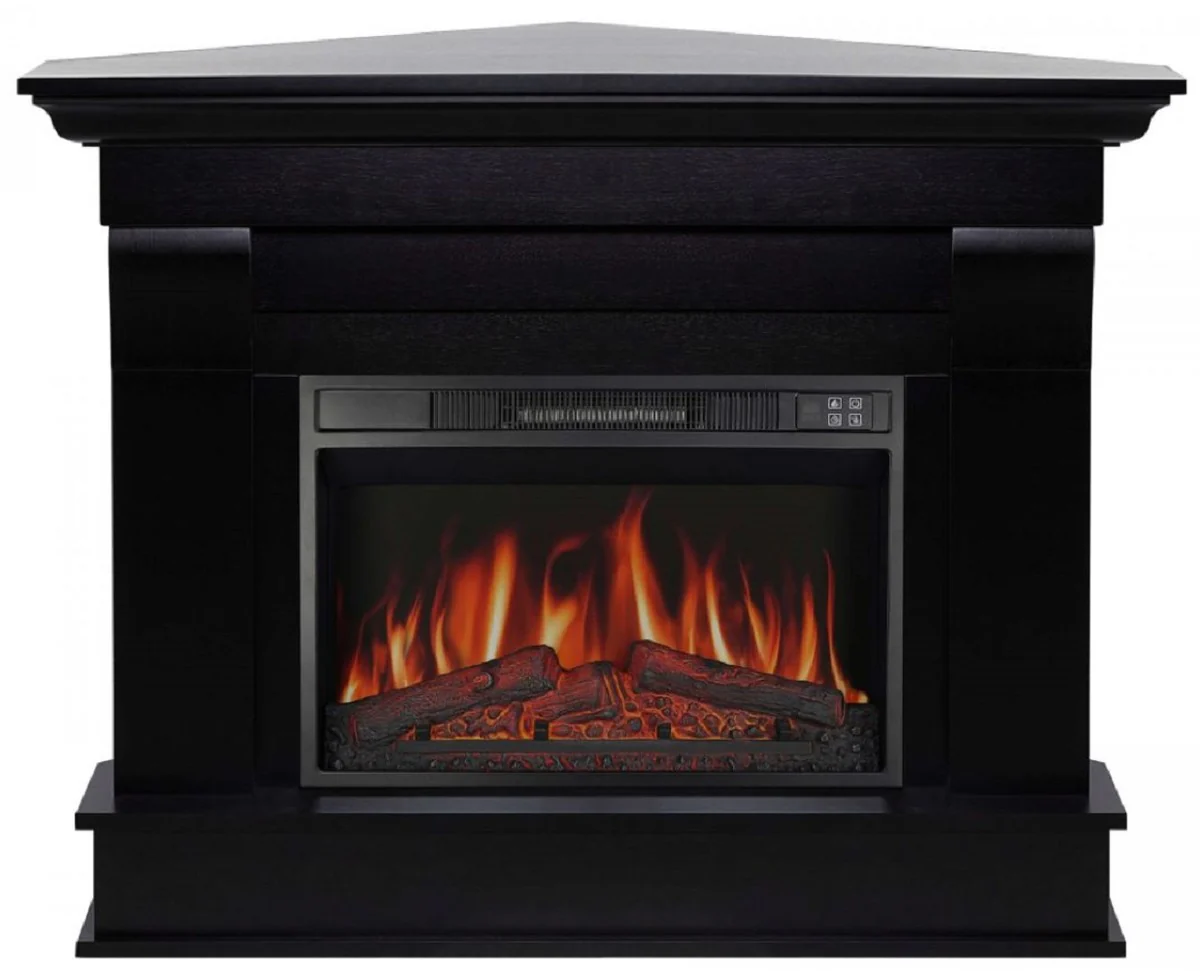 Casa Padrino chimenea de esquina el¨¦ctrica LED barroco negro 110 x 70 x A. 90,6 cm