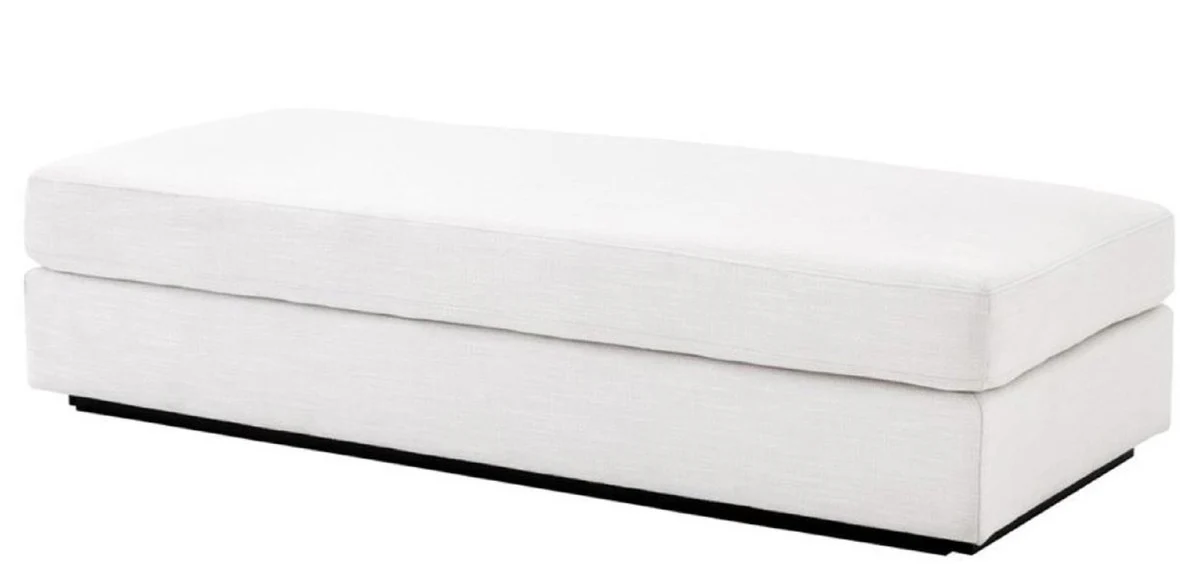 Casa Padrino taburete para los pies de sal¨®n de lujo blanco / negro 178 x 83 x H. 40 cm - Muebles de Lujo