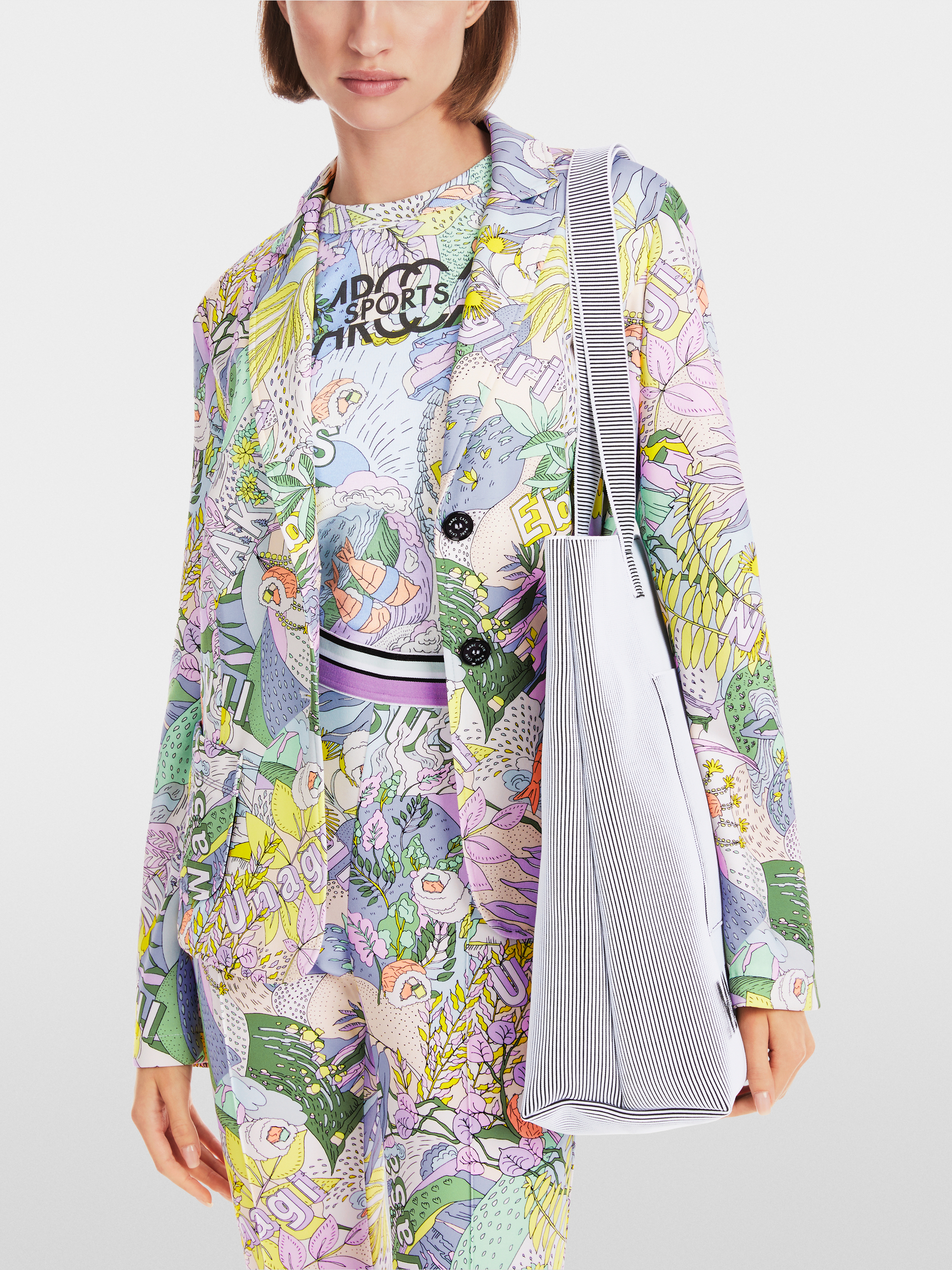 Marc-Cain Printed blazer in scuba jersey
