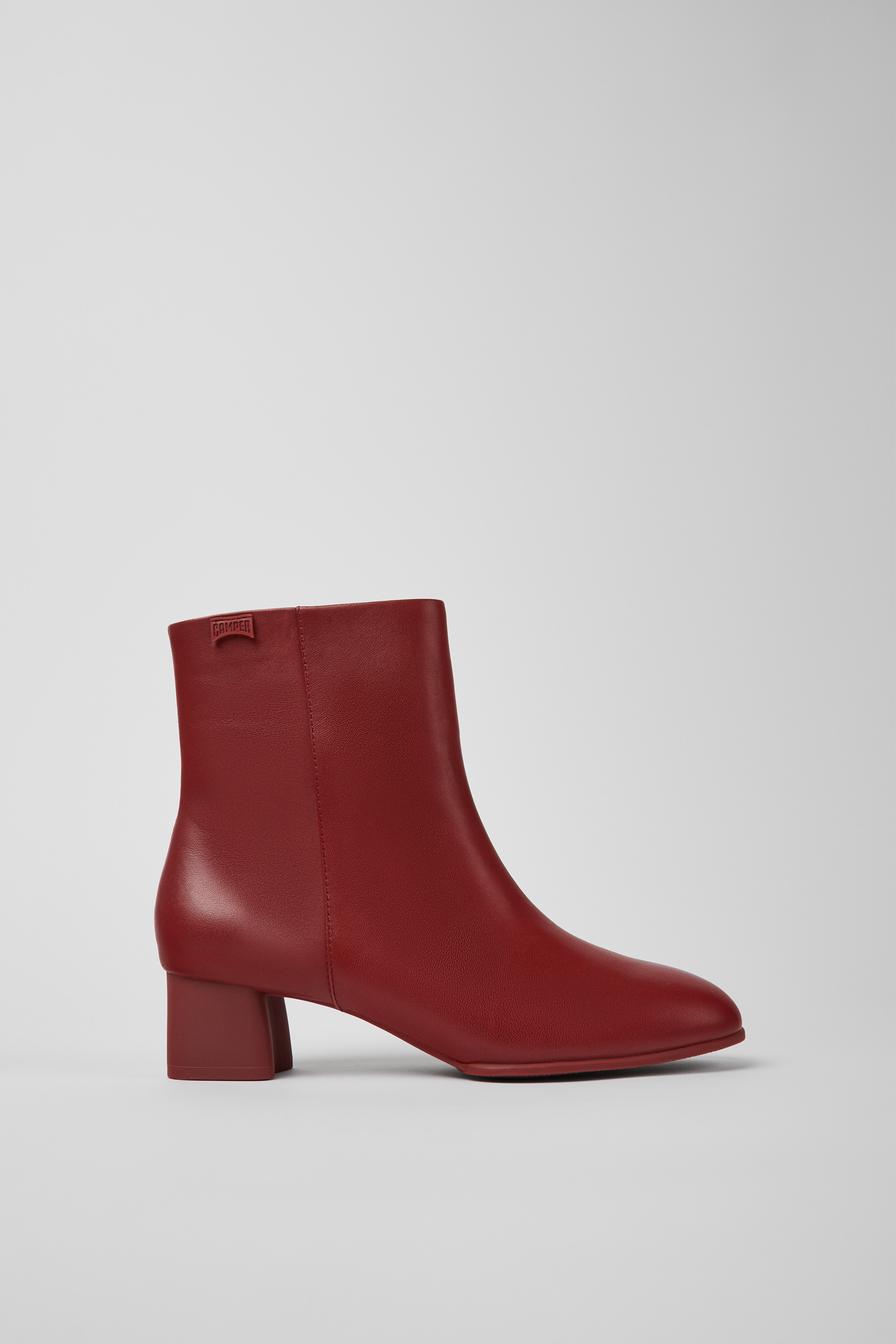 Katie - Burgundy leather ankle boots for women