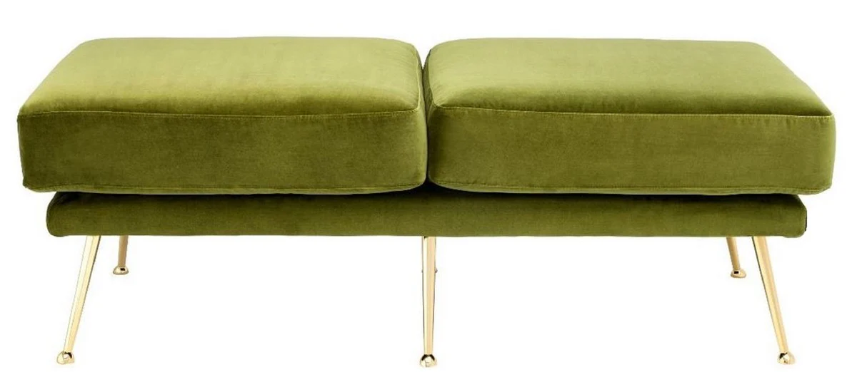 Casa Padrino banco de lujo verde / lat¨®n 125 x 58 x H. 45 cm - Muebles de Lujo