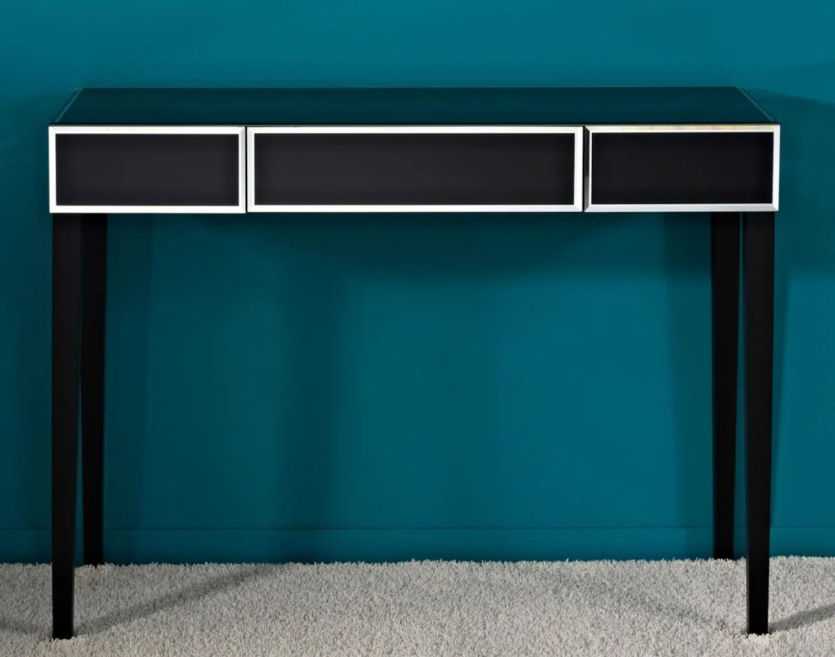 Casa Padrino consola de vidrio de lujo negro 100 x 33 x H. 76 cm - Mobiliario de Lujo y Accesorios