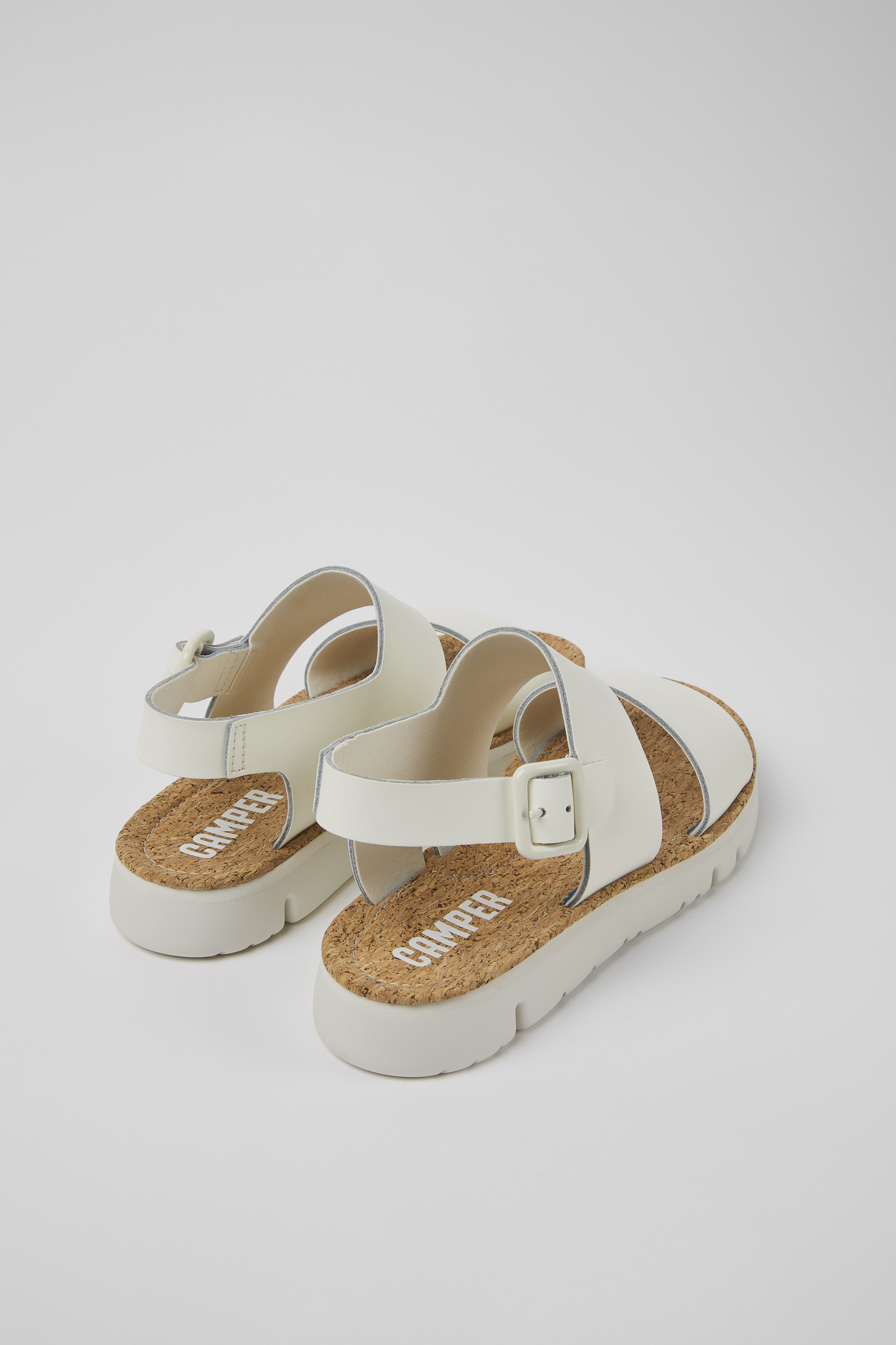 Oruga - White leather sandals for women