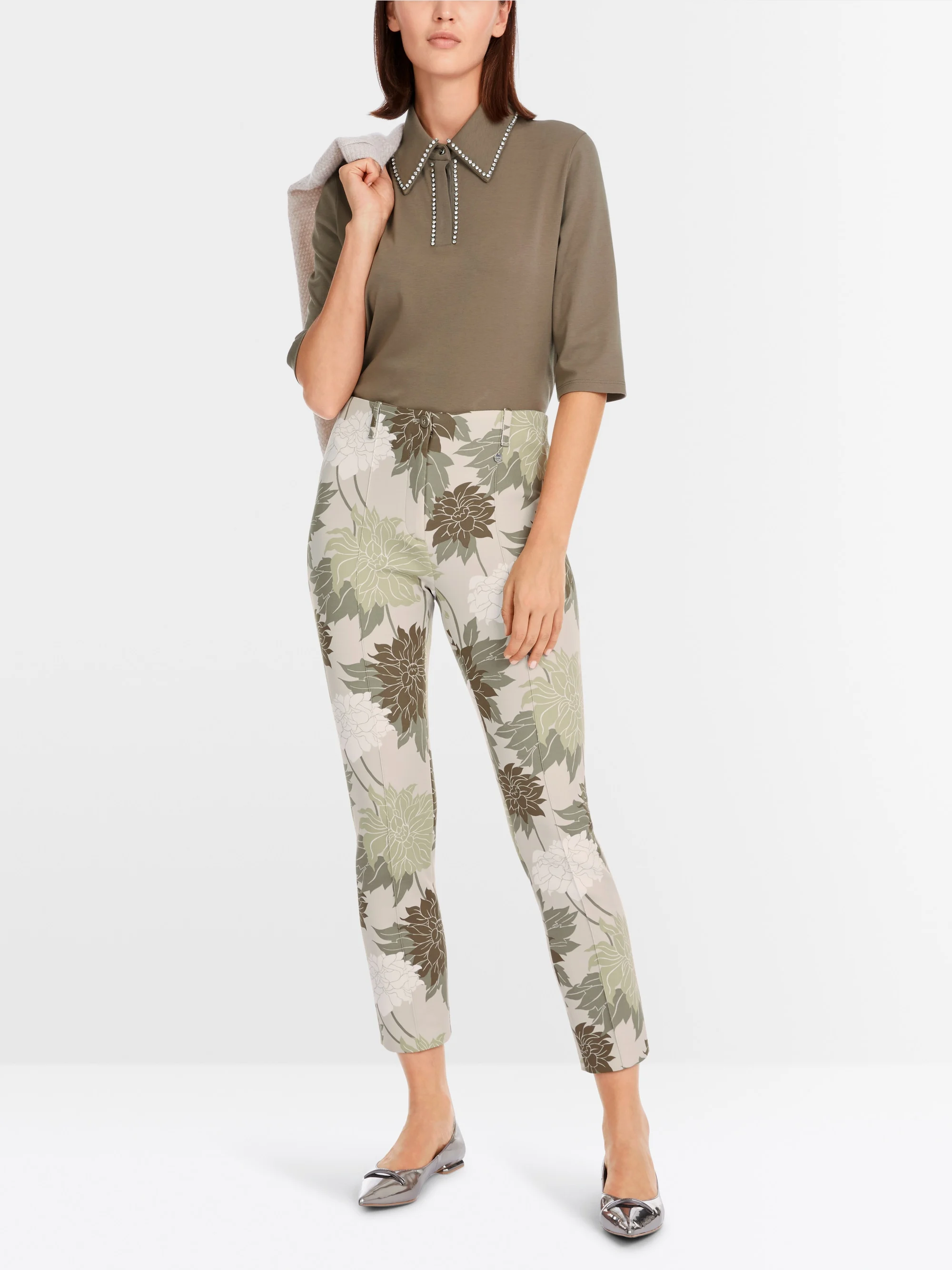 Marc-Cain Polo shirt with rhinestone embellishment