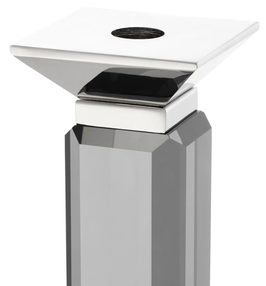 Casa Padrino luxury candle holder set of 3 gray / silver - Luxury Crystal Glass Accessories