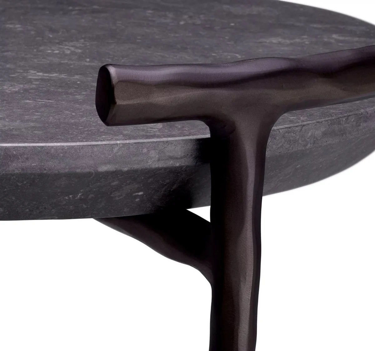 Casa Padrino mesa auxiliar de lujo gris / bronce ? 55 x A. 57,5 ??cm - Mesa de aluminio con tapa de m¨¢rmol - Muebles de sal¨®n - Muebles de lujo - Muebles de sal¨®n - Calidad de lujo