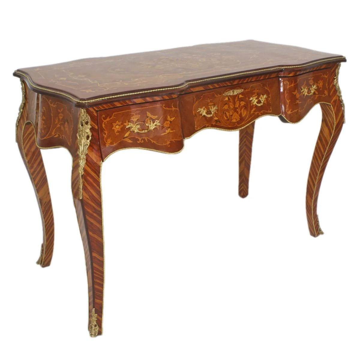 Casa Padrino secretaria barroca con incrustaciones de caoba / oro 120 cm - mesa de escritorio de estilo antiguo hecha a mano - muebles de oficina barrocos