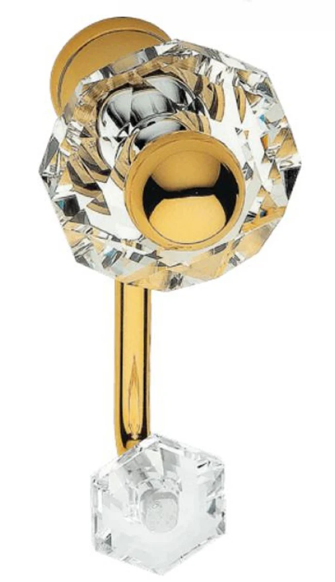 Casa Padrino conjunto de gancho para la ropa de lujo oro 5 x 12 cm - Ganchos para la Ropa de Lat¨®n con Cristal Swarovski