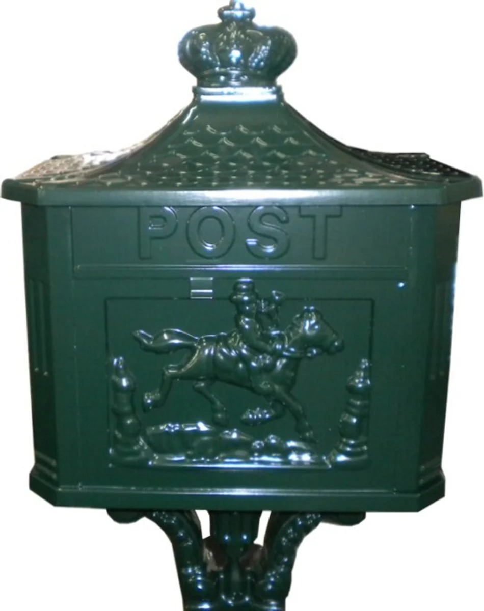 Casa Padrino buzón de pie Art Nouveau verde - Buzón de aluminio - Buzón de lujo