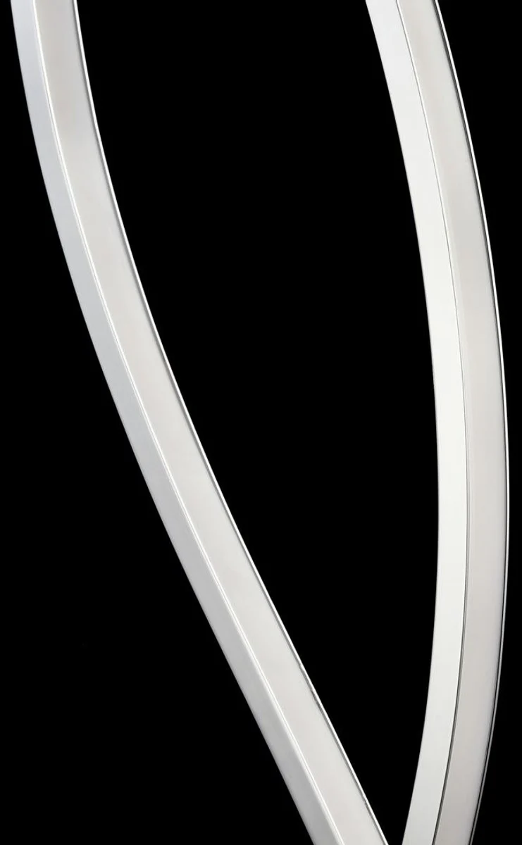 Casa Padrino Living Room LED Floor Lamp Silver Ø 25 x H. 145 cm - Designer Furniture