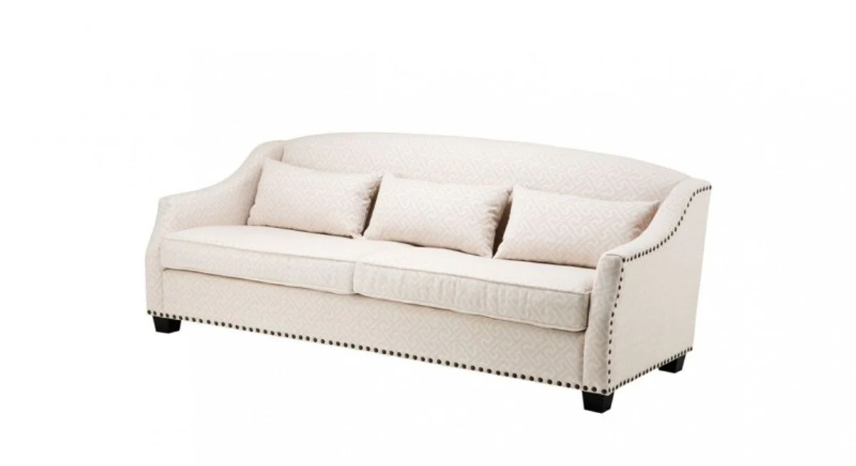 Casa Padrino luxury sofa jacquard cream - Luxury Living Room