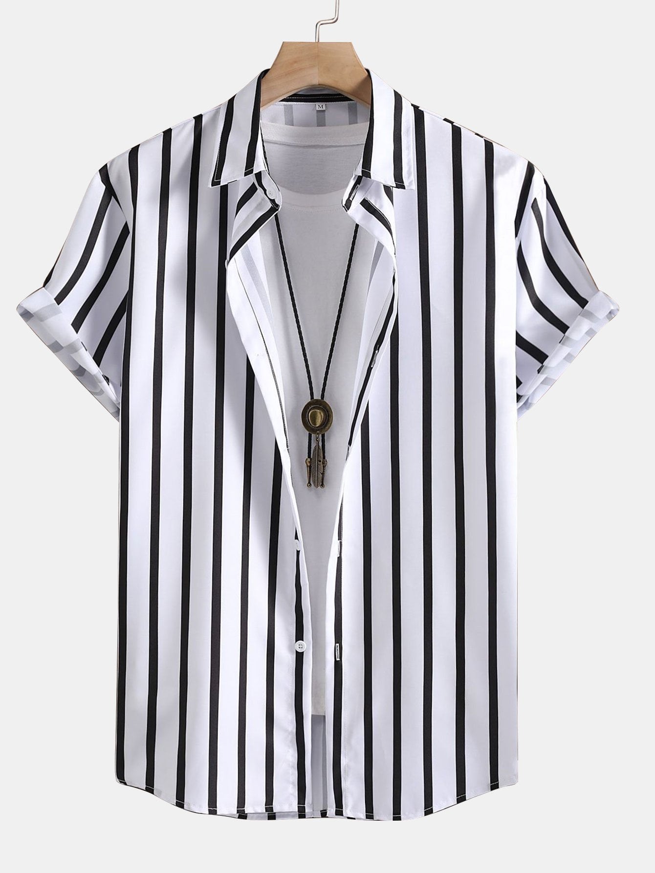 Stripe Print Button Up Shirt