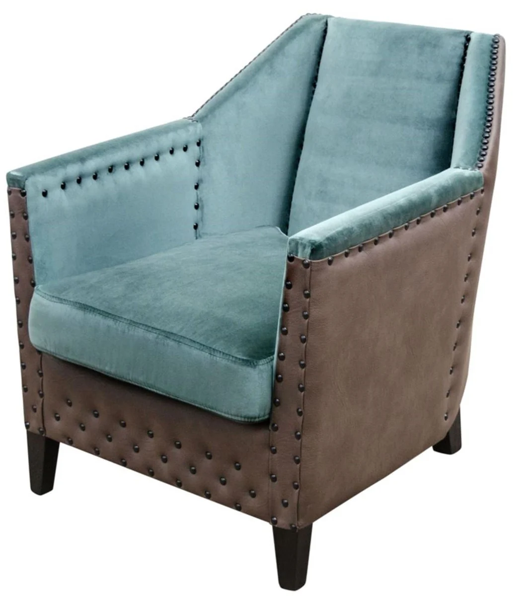 Casa Padrino sillón de lujo turquesa / marrón / negro 61 x 71 x H. 69 cm - Muebles para Hoteles y Restaurantes