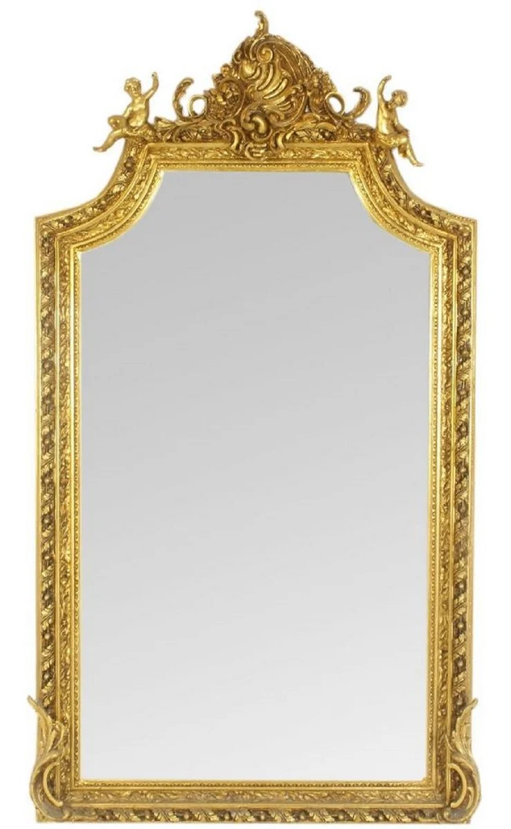 Casa Padrino Espejo de Pared Barroco Oro 100 x H. 180 cm - Espejo de Estilo Antiguo - Noble y Suntuoso - Muebles de Estilo Barroco