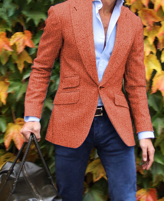 Daily Lapel Collar Pockets Design Single Breasted Blazer