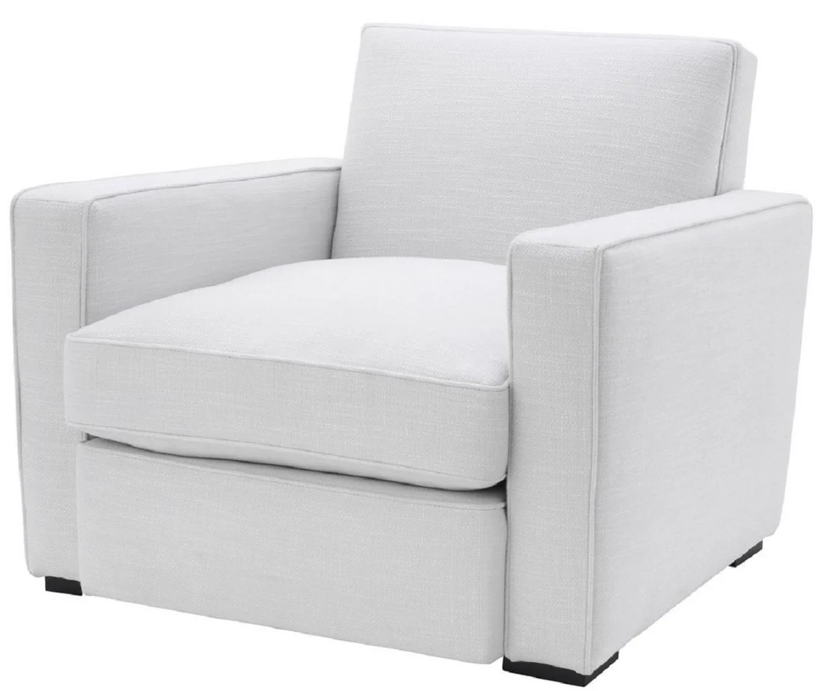 Casa Padrino sill¨®n de lujo blanco / negro 95 x 103,5 x A. 82 cm - Sill¨®n de sal¨®n noble - Calidad de Lujo