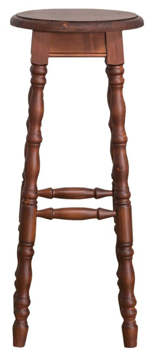 Casa Padrino taburete de bar de estilo campestre marrón 35 x 35 x H. 82 cm - Taburete de Bar de Madera Maciza en Estilo Campestre